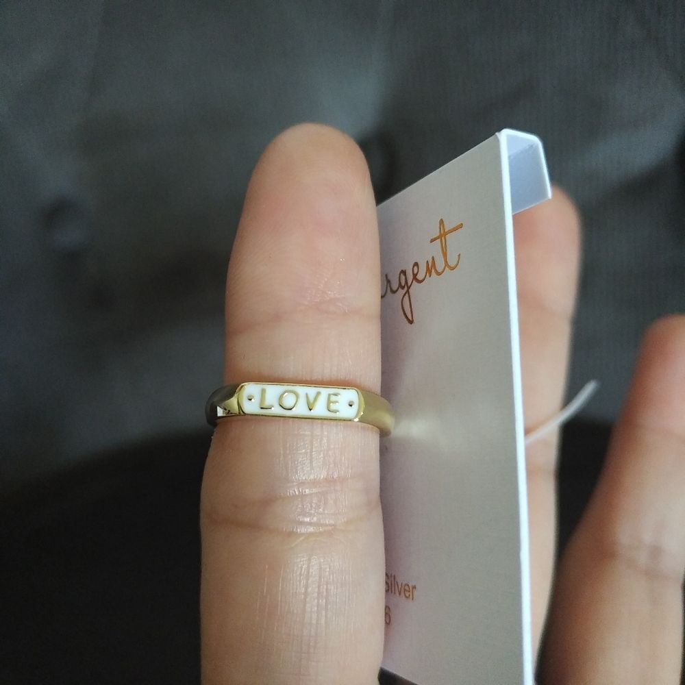 Cote d'Argent White Enamel "LOVE"❤️ Ring Sz 6 - Picture 5 of 16